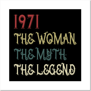 Vintage Retro 1971 Legend Gift 49th Birthday Womens Posters and Art